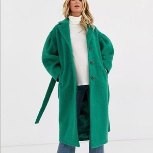 ASOS DESIGN Maternity power sleeve coat in green size 6